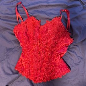 Red corset top